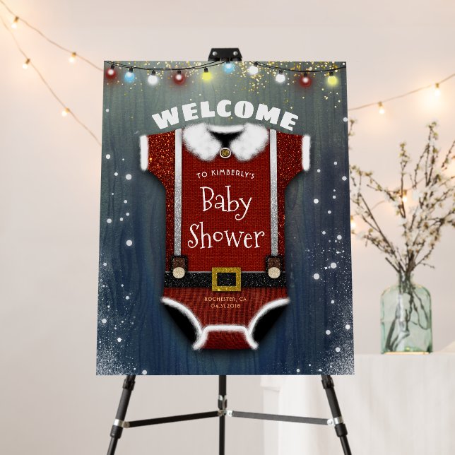 Little Santa Baby Bodysuit Winter Shower Welcome Foam Board (In Situ (Stand))