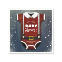 Little Santa Bodysuit Winter Baby Shower Napkins