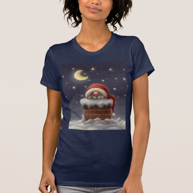 Little Santa in a chimney T-Shirt (Front)