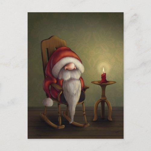 Little Santa in his rocking chair Holiday Postcard