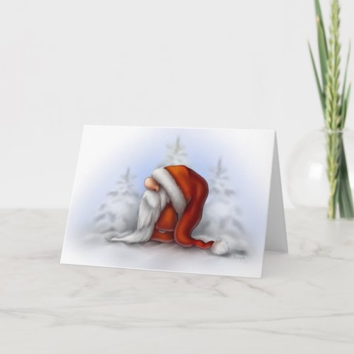 Little Santa in the snow Holiday Card