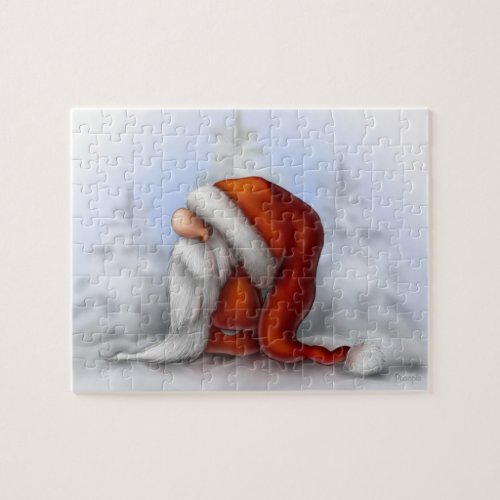 Little Santa in the snow Jigsaw Puzzle
