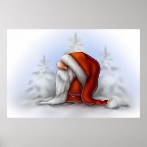 Little Santa in the snow Poster
