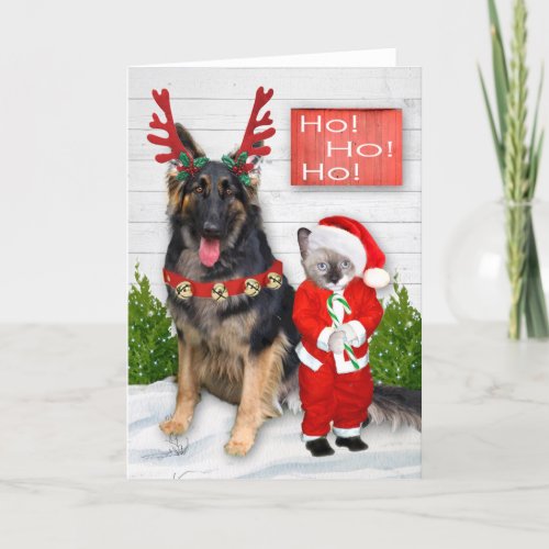 Little Santa Kitten Greeting Card