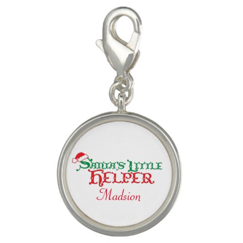 Little Santas helper red white graphic charm