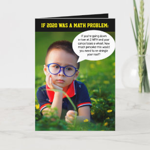 Little Scientist Funny 2020 Math Problem Photo Holiday Card