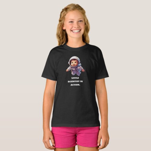 little scientist in action with astronaut graphic T_Shirt