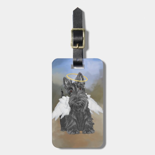 Little Scottie Angel Luggage Tag (Front Vertical)