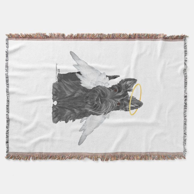 Little Scottie Angel Throw Blanket (Front)
