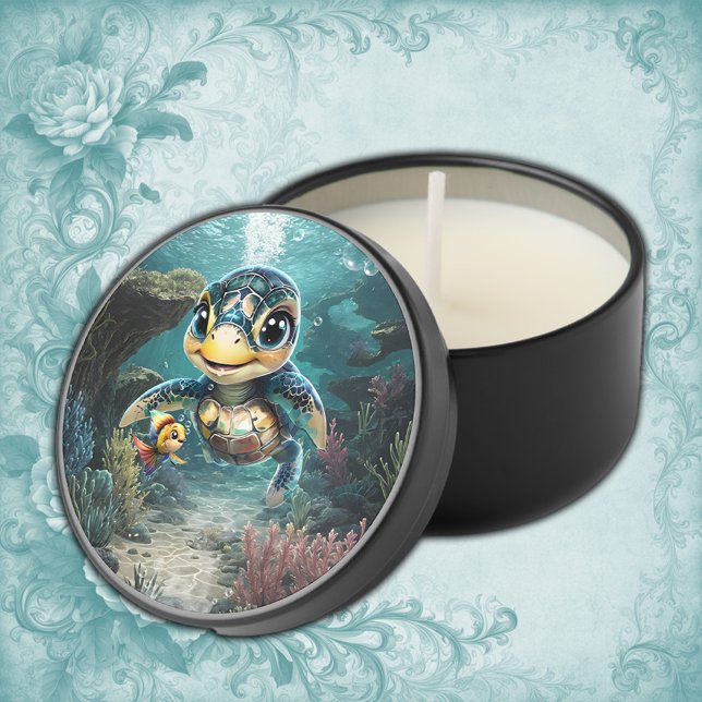 Little sea turtle exploring with her friend.  mini candle favors (Creator Uploaded)