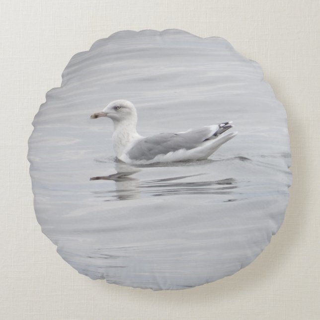 Little seagull round pillow (Front)