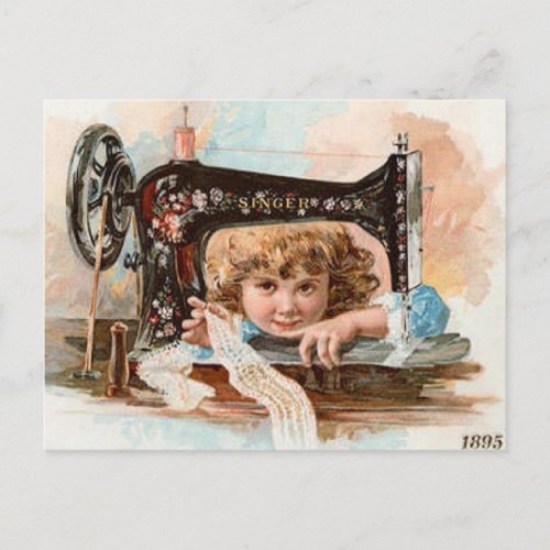 Little Seamstress Postcard