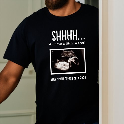 Little Secret Ultrasound Pregnancy Announcement T_Shirt