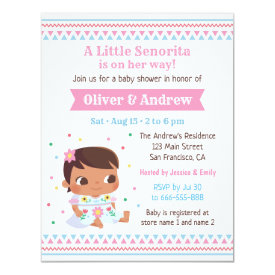  Little Senorita Baby Girl Mexican Baby Shower Invitation