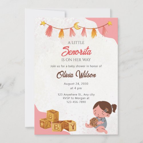 little senorita baby shower invitation fiesta