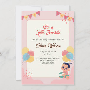 little senorita baby shower invitation fiesta