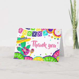 Little Senorita Fiesta Baby Shower Letterpress Thank You Card