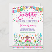 Little Senorita Fiesta Baby Shower Mexican Floral Invitation (Front)