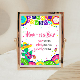 Little Senorita Fiesta Baby Shower Mom Osa Bar Poster