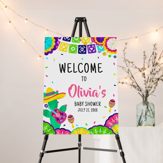 Little Senorita Fiesta Baby Shower Welcome Sign (In Situ (Stand))