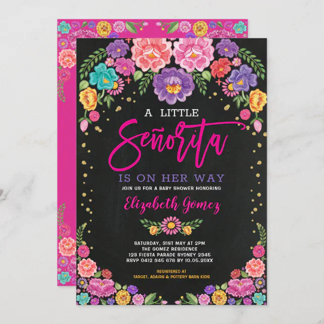 Little senorita baby shower orders invitations