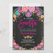 Little Senorita Floral Fiesta Girl Baby Shower Invitation (Front)