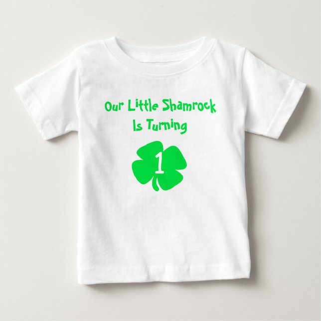 Little Shamrock 1st Birthday Baby T-Shirt (Front)