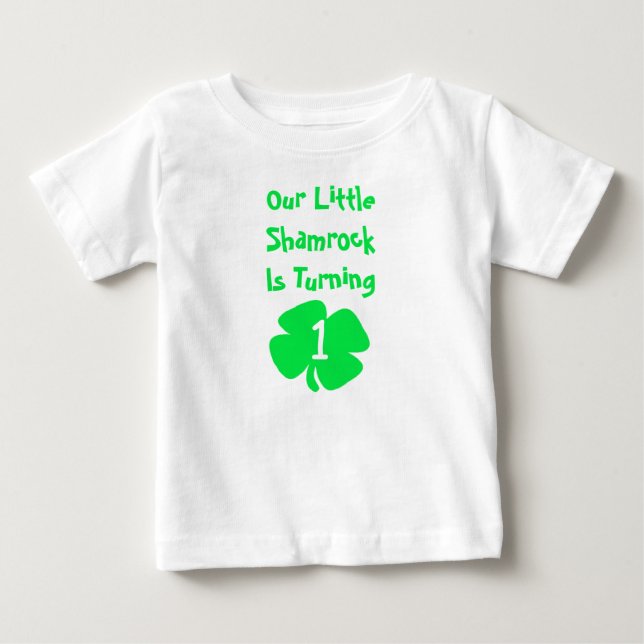 Little Shamrock 1st Birthday Baby T-Shirt (Front)