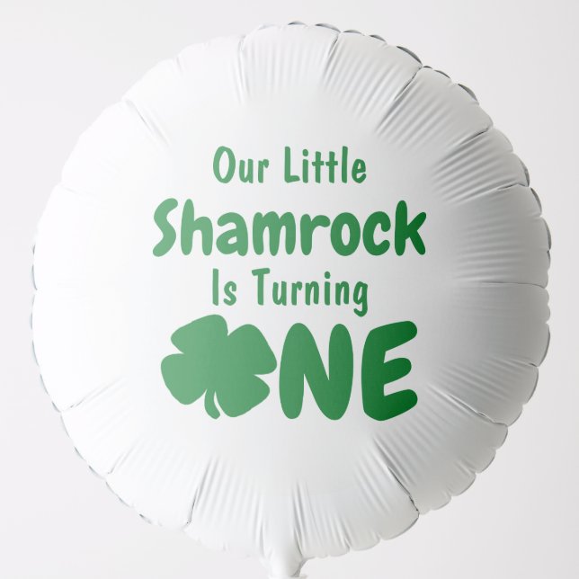 Little Shamrock 1st Birthday Balloon (Front)