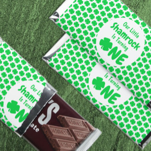 Little Shamrock 1st Birthday Hershey Bar Favors