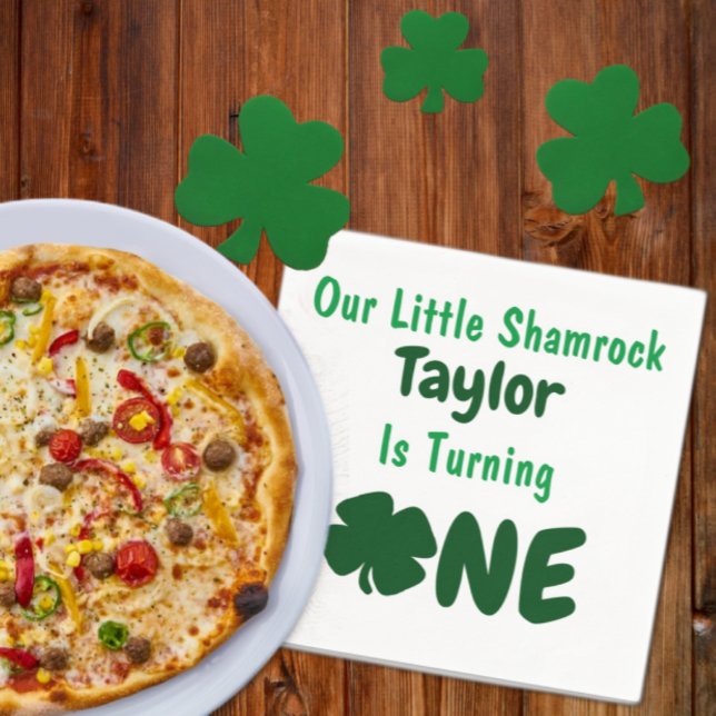 Little Shamrock 1st Birthday Napkins (Creator Uploaded)