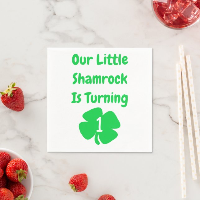 Little Shamrock 1st Birthday Napkins (Insitu)