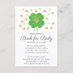 Little Shamrock Baby Shower Book for Baby Card