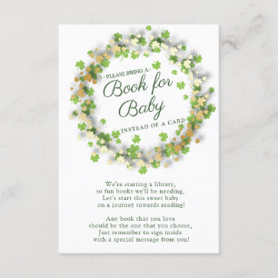 Little Shamrock Baby Shower Book for Baby Card