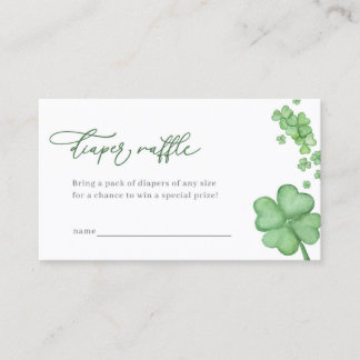 Little Shamrock Baby Shower Diaper Raffle Card