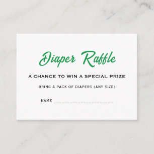 Little Shamrock Baby Shower Diaper Raffle Name Fun Enclosure Card
