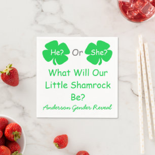 Little Shamrock Gender Reveal Napkins