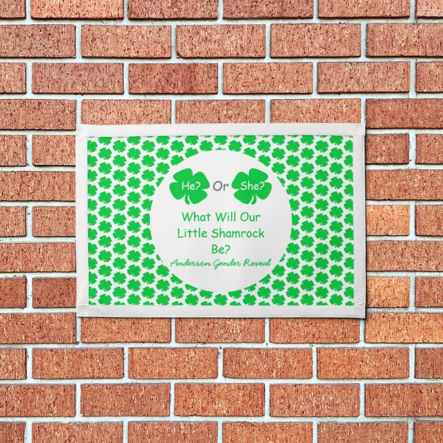 Little Shamrock Gender Reveal Pennant (Insitu 1)