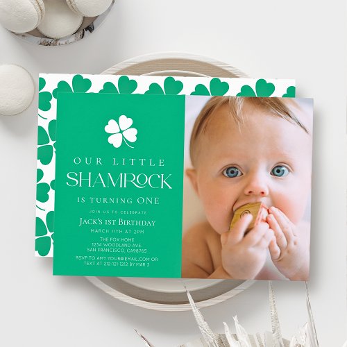 Little Shamrock Green Boy Photo 1st Birthday