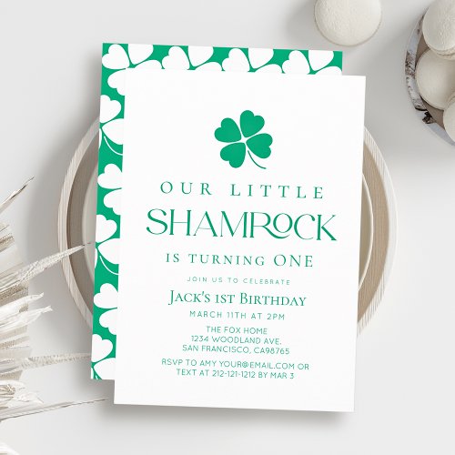 Little Shamrock Modern Boy 1st Birthday