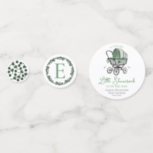 Little Shamrock St Patricks Baby Shower Backdrop Confetti