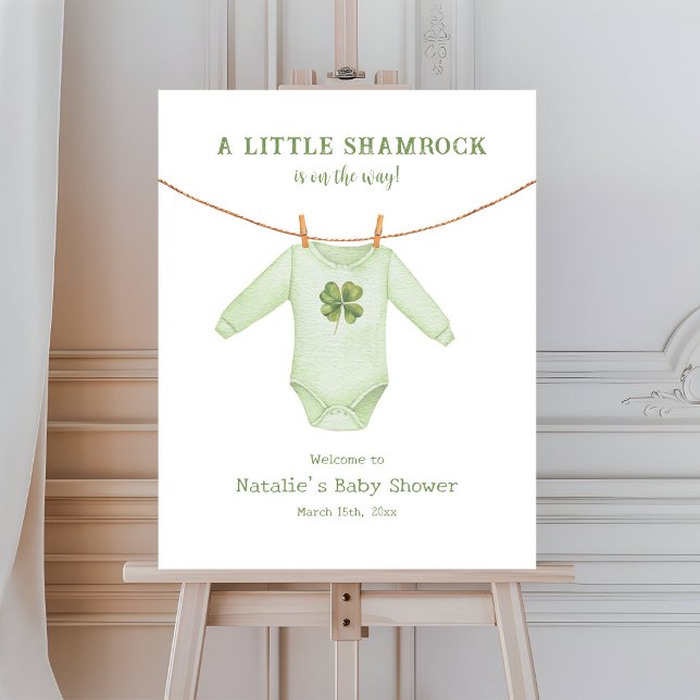 Little Shamrock St Patrick's Baby Shower Welcome Foam Board (Creator Uploaded)