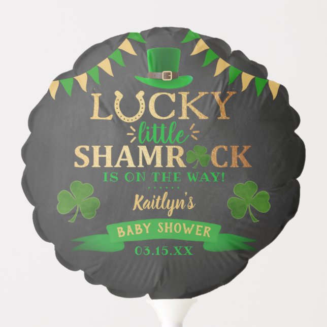 Little Shamrock St. Patrick's Day Baby Shower Balloon (Front)