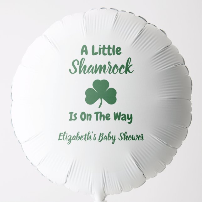 Little Shamrock St Patrick's Day Baby Shower Balloon (Front)