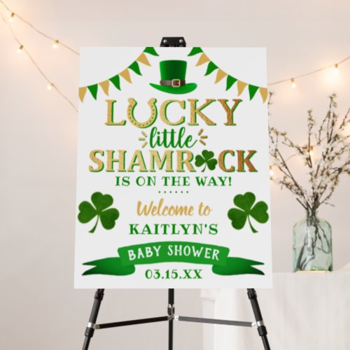 Little Shamrock St Patricks Day Baby Shower Foam Board