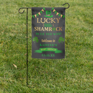 Little Shamrock St. Patrick's Day Baby Shower Garden Flag
