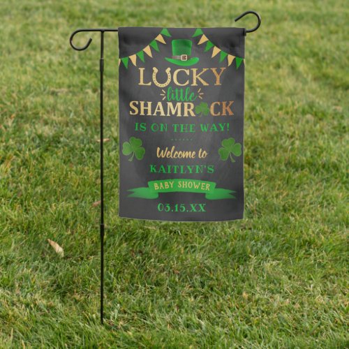 Little Shamrock St Patricks Day Baby Shower Garden Flag
