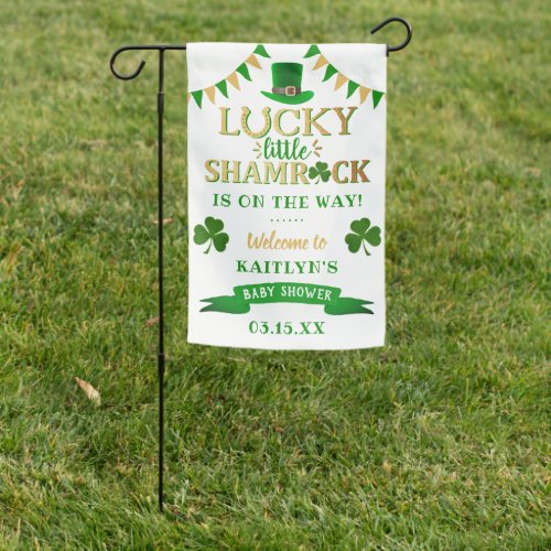 Little Shamrock St Patricks Day Baby Shower Garden Flag