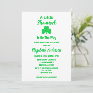 Little Shamrock St Patrick's Day Baby Shower Invitation
