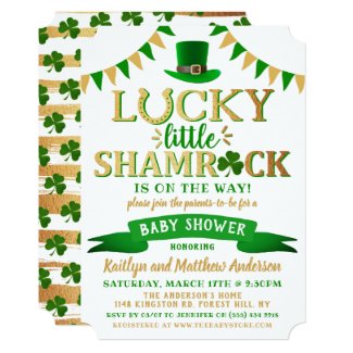 Little Shamrock St. Patrick's Day Baby Shower Invitation